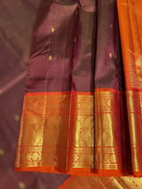 Coffee Brown & Rust Combo Vaira Oosi Checks Kanjeevaram  saree SS50604