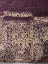 Purple Borderless Poona Silk Saree