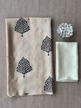 Beige Border less Designer printed kanchi silk saree with double color pallu SS50369