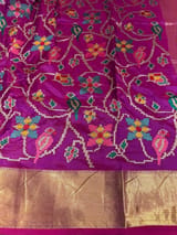 Majenta Kanjeevaram soft silk with embroidery