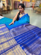 Peacock Blue vintage kanjeevaram saree : S62F157