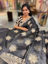 Black Designer Organza Handwork Saree