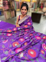 Purple Banaras Mashru Silk with embroidery SS5003