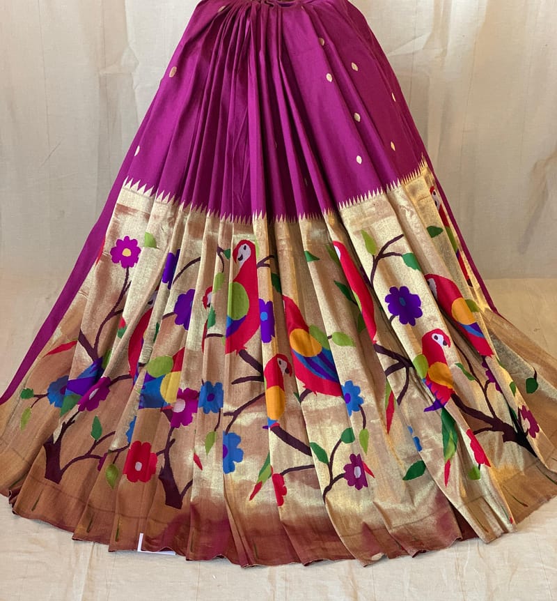 Wine Pure Paithani lehanga : S62F131