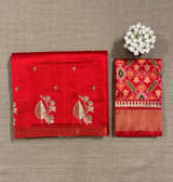 Red Pure Handloom Raw Silk Saree SS50492