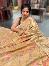 Chanderi Tissue Saree with stripes