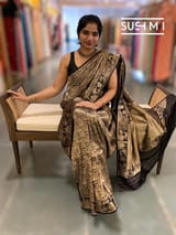 Black Banarasi Brocade Katan silk Saree : S62124