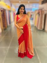Red Crush Tissue Saree with Bandhini & Sabhya borders SS50399