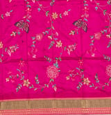 Rani pink petite point embroidered kanchi silk blouse