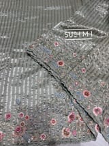 Mint mul tissue Saree with handcrafted floral border