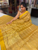 Yellow Tissue saree with kanchi silk embroidered blouse