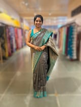 Peacock Blue Banarasi Silk Saree