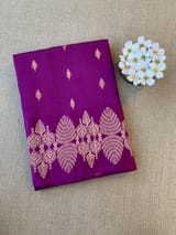 Purple Poona Silk Saree with heavy weaving open Mashru border