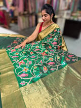 Emerald Green Kanjeevaram soft silk with embroidery SS50128