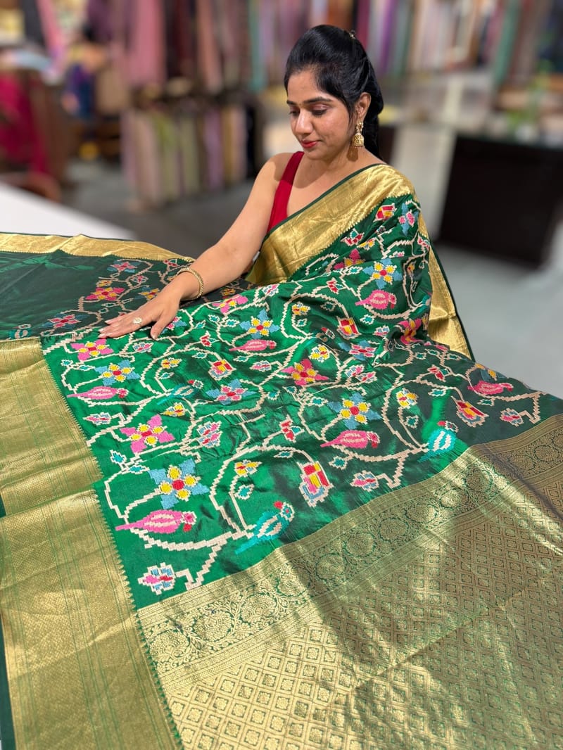 Emerald Green Kanjeevaram soft silk with embroidery SS50128