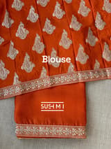 Rust Orange Organza Saree with sabhyasachi borders S62115