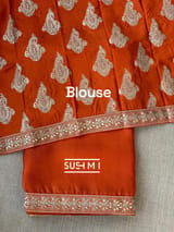 Rust Orange Organza Saree with sabhyasachi borders S62115