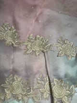 Ombre dyed Pure Organza Saree with parsi gara embroidery SS50280