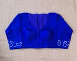 Royal Blue pure gajji silk bandhini Saree