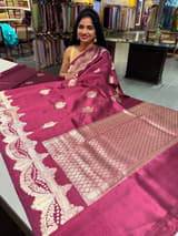 Wine Poona Silk Saree