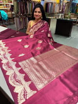 Wine Poona Silk Saree