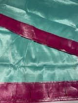 Mint Green Pure handloom paithani tissue stripes saree SS50375