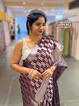 Winish Brown Banarasi chinia brocade saree SS5096
