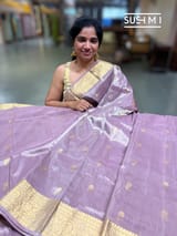 Mauve Kanjeevaram Tissue Saree