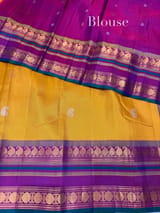 yellow vintage Gadwal Silk Saree : S62F218