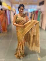 Olive Printed Banarasi Tussar