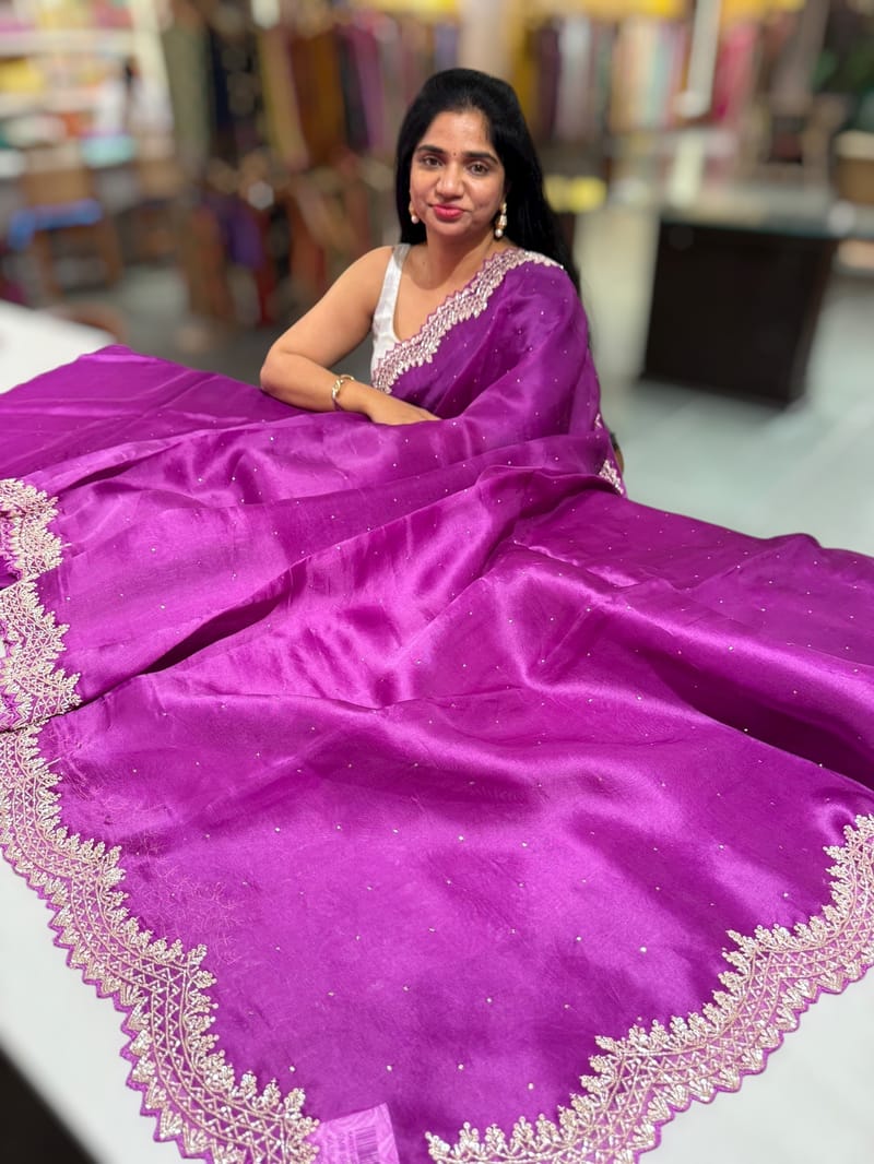 Pure Organza Handwork Saree with heavy Designer Blouse