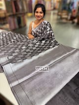 Black Banarasi chinia brocade saree SS5094