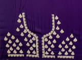 Dark Brinjal Color Pure Satin Saree with Heavy Handwork SS50617