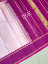 Baby Pink Vinatge checks gap border kanjeevaram saree S62F151