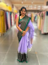 Ponduru Khadi Saree with Kanchi Style borders in 80’s Count