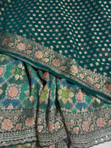 Emerald Green & Blue Banarasi bandhini georgette SS5051