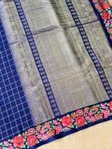 Mysore Silk Saree with petitepoint embroidery S62109