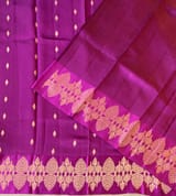 Purple Poona Silk Saree with heavy weaving open Mashru border