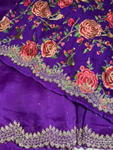 Purple Pure Organza Handwork Saree with heavy Designer Blouse SS50598