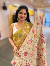 Lime Green Designer Tissue Saree SS50202