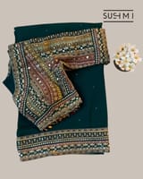 Peacock Blue DesignerOrganza saree SS50248