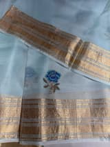 Baby Blue Silk Kota Saree with embroidery SS50599
