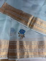 Baby Blue Silk Kota Saree with embroidery SS50599