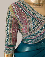 Peacock Blue DesignerOrganza saree SS50248
