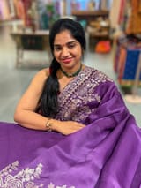 Purple Pure organza Saree with pita emb SS50308
