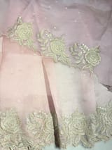 Ombre dyed Pure Organza Saree with parsi gara embroidery SS50281
