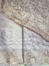 Lilac Organza saree with heavy embroiderey SS50552