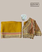 Mustard DesignerOrganza saree