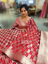 Red Banarasi chinia brocade saree SS5095