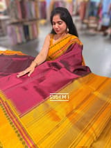 Maroon Vintage Kanjeevaram Saree with zero zari